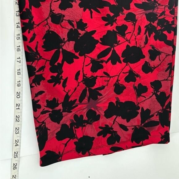 Thalia Sodi Skirt Extra Small Red Floral Stretch Whimsigoth Dark Academia Gothic - Picture 7 of 12